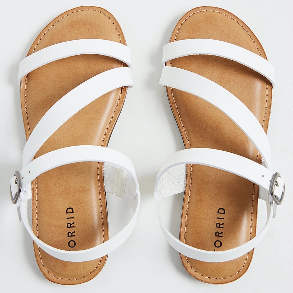 white faux leather asymmetric gladiator sandals